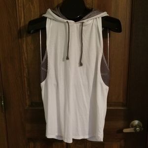 🔹️2/$5🔹️White and gray tank top hoodie